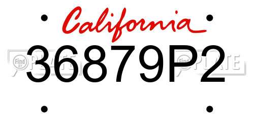 36879P2 California License Plate