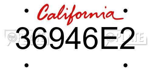 36946E2 California License Plate