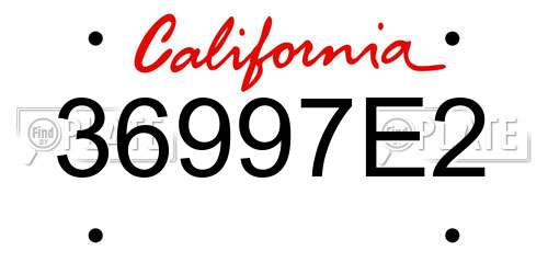 36997E2 California License Plate