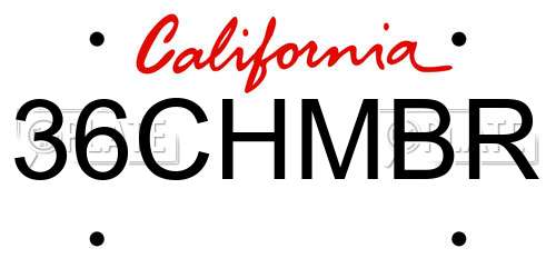 36CHMBR California License Plate