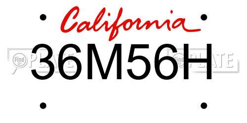 36M56H California License Plate