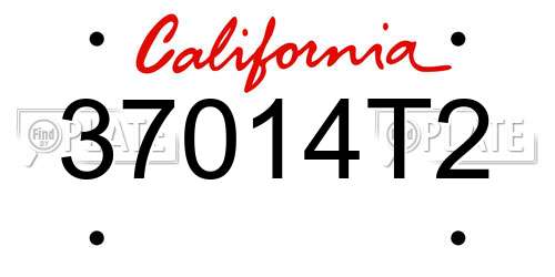 37014T2 California License Plate