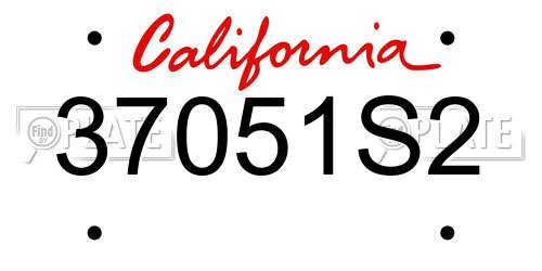 37051S2 California License Plate