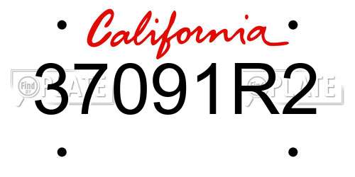 37091R2 California License Plate