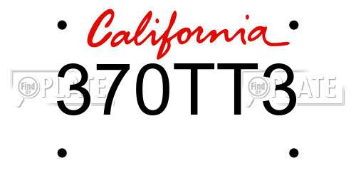 370TT3 California License Plate