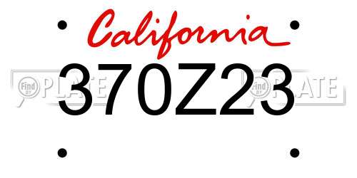 370Z23 California License Plate
