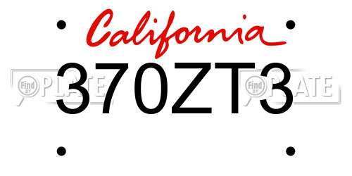 370ZT3 California License Plate
