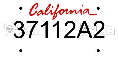 37112A2 California License Plate