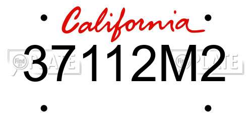 37112M2 California License Plate