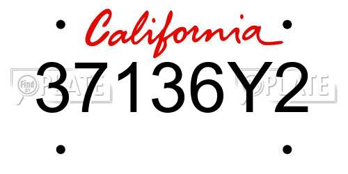 37136Y2 California License Plate