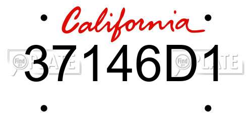 37146D1 California License Plate