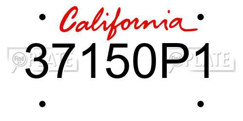 37150P1 California License Plate