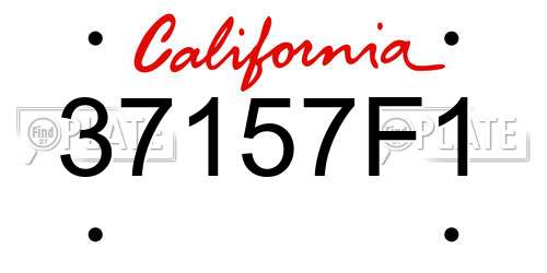 37157F1 California License Plate