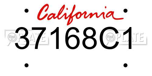 37168C1 California License Plate