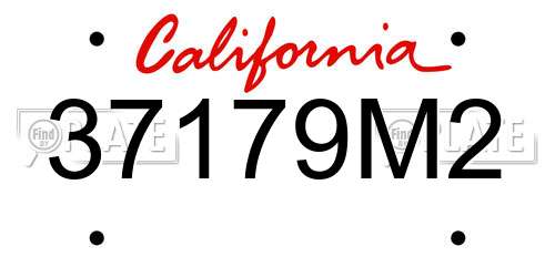 37179M2 California License Plate