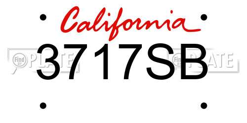 3717SB California License Plate