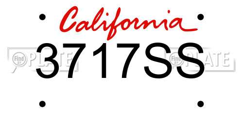 3717SS California License Plate