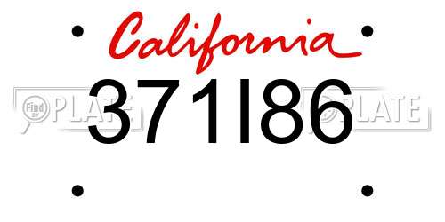 371I86 California License Plate