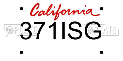 371ISG California License Plate