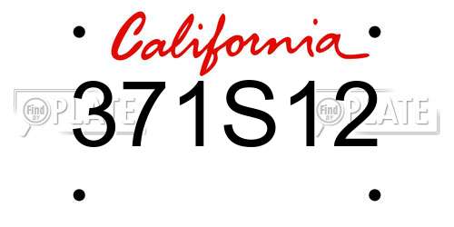 371S12 California License Plate
