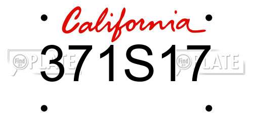 371S17 California License Plate