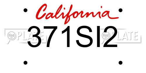 371SI2 California License Plate