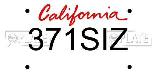 371SIZ California License Plate