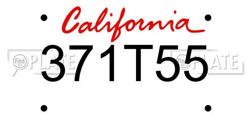 371T55 California License Plate
