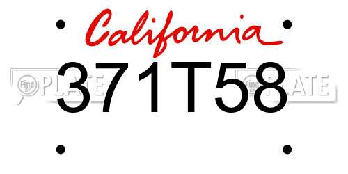 371T58 California License Plate