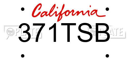 371TSB California License Plate