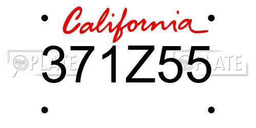 371Z55 California License Plate
