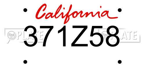 371Z58 California License Plate