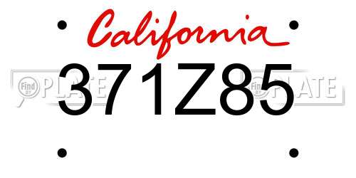371Z85 California License Plate