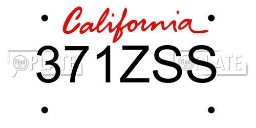 371ZSS California License Plate