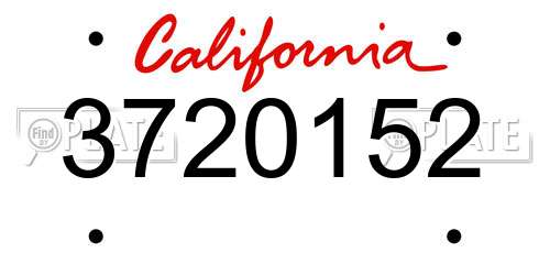 3720152 California License Plate