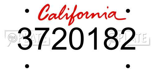 3720182 California License Plate