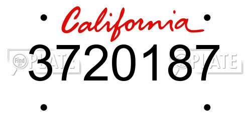 3720187 California License Plate