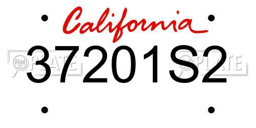 37201S2 California License Plate
