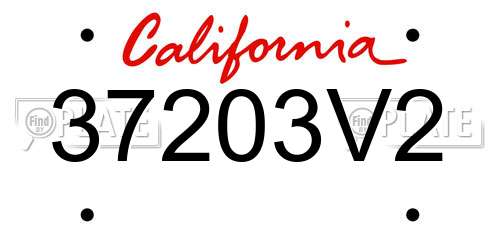 37203V2 California License Plate