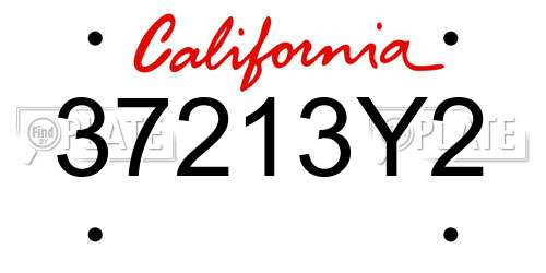 37213Y2 California License Plate