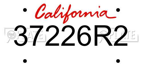 37226R2 California License Plate