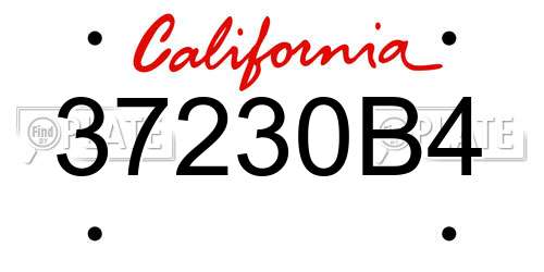 37230B4 California License Plate