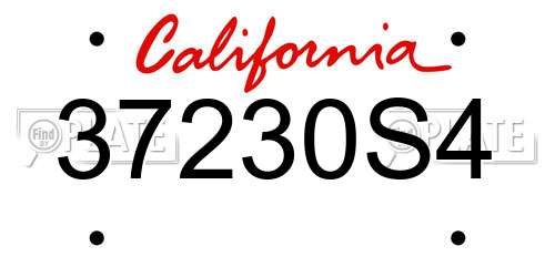 37230S4 California License Plate