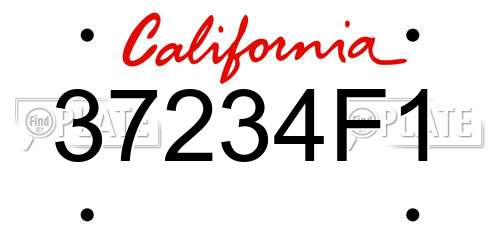 37234F1 California License Plate