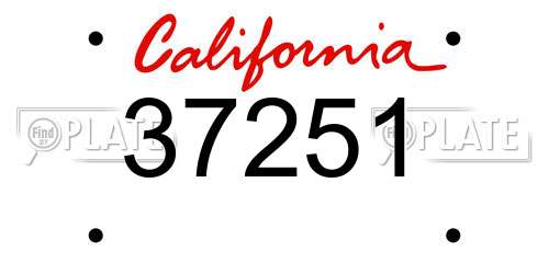 37251 California License Plate