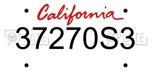 37270S3 California License Plate