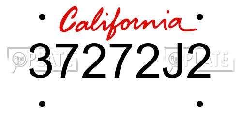 37272J2 California License Plate