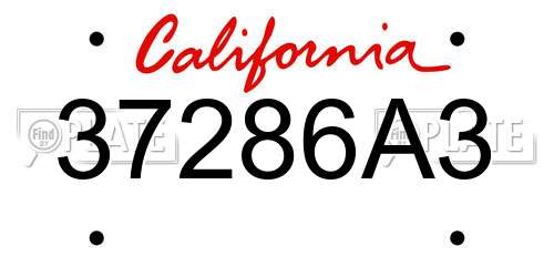 37286A3 California License Plate