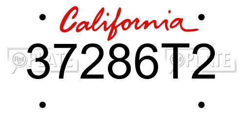 37286T2 California License Plate
