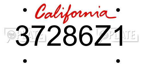 37286Z1 California License Plate